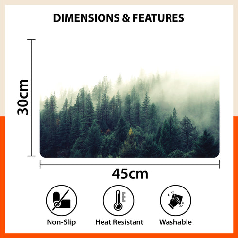 Polypropylene Table Mats & Coasters for Dining Table at Home (Evergreen - Set of 6)